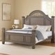 Recus King Bed | Carved Floral Details | Arched Headboard | Gray Wood