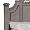 Recus Queen Bed | Carved Floral Details | Arched Headboard | Gray Wood BM342588