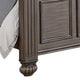 Recus Queen Bed | Carved Floral Details | Arched Headboard | Gray Wood BM342588