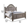 Recus Queen Bed | Carved Floral Details | Arched Headboard | Gray Wood BM342588