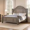 Recus Queen Bed | Carved Floral Details | Arched Headboard | Gray Wood BM342588