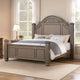 Recus Queen Bed | Carved Floral Details | Arched Headboard | Gray Wood BM342588