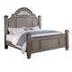 Recus Queen Bed | Carved Floral Details | Arched Headboard | Gray Wood BM342588