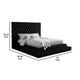 Steph Queen Bed | Black Button Tufted Flannelette Upholstery | XL Headboard BM342590
