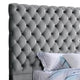 Steph Queen Bed | Gray Button Tufted Flannelette Upholstery | XL Headboard BM342591