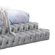 Steph Queen Bed | Gray Button Tufted Flannelette Upholstery | XL Headboard BM342591