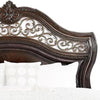 Odora Ornate Carved Queen Bed | Faux Leather Upholstery | Brown Gold BM342592