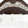 Odora Ornate Carved Queen Bed | Faux Leather Upholstery | Brown Gold BM342592