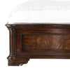 Odora Ornate Carved Queen Bed | Faux Leather Upholstery | Brown Gold BM342592