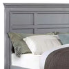 Lile King Bed w Crown Moulding | Storage Drawers | Gray Solid Wood BM342593