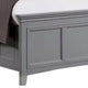 Lile King Bed w Crown Moulding | Storage Drawers | Gray Solid Wood BM342593