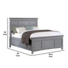 Lile King Bed w Crown Moulding | Storage Drawers | Gray Solid Wood BM342593
