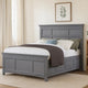 Lile King Bed w Crown Moulding | Storage Drawers | Gray Solid Wood BM342593