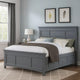 Lile King Bed w Crown Moulding | Storage Drawers | Gray Solid Wood