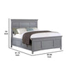 Lile Full Bed w Crown Moulding | Storage Drawers | Gray Solid Wood BM342594