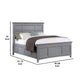 Lile Full Bed w Crown Moulding | Storage Drawers | Gray Solid Wood BM342594