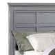 Lile Queen Bed w Crown Moulding | Storage Drawers | Gray Solid Wood BM342595