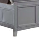 Lile Queen Bed w Crown Moulding | Storage Drawers | Gray Solid Wood BM342595