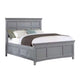 Lile Queen Bed w Crown Moulding | Storage Drawers | Gray Solid Wood