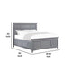 Lile Twin Bed w Crown Moulding | Storage Drawers | Gray Solid Wood BM342596