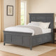 Lile Twin Bed w Crown Moulding | Storage Drawers | Gray Solid Wood BM342596