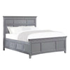 Lile Twin Bed w Crown Moulding | Storage Drawers | Gray Solid Wood BM342596