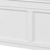 Lile Twin Bed w Side Rail Storage | Crown Molded Details | White Wood