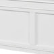Lile Twin Bed w Side Rail Storage | Crown Molded Details | White Wood