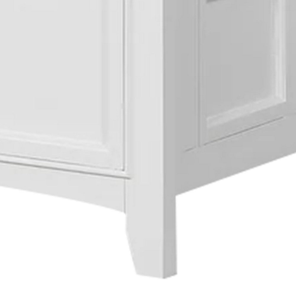 Lile Twin Bed w Side Rail Storage | Crown Molded Details | White Wood