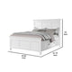 Lile Twin Bed w Side Rail Storage | Crown Molded Details | White Wood