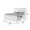 Lile Twin Bed w Side Rail Storage | Crown Molded Details | White Wood BM342597