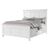 Lile Twin Bed w Side Rail Storage | Crown Molded Details | White Wood