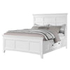 Lile Twin Bed w Side Rail Storage | Crown Molded Details | White Wood