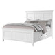 Lile Twin Bed w Side Rail Storage | Crown Molded Details | White Wood