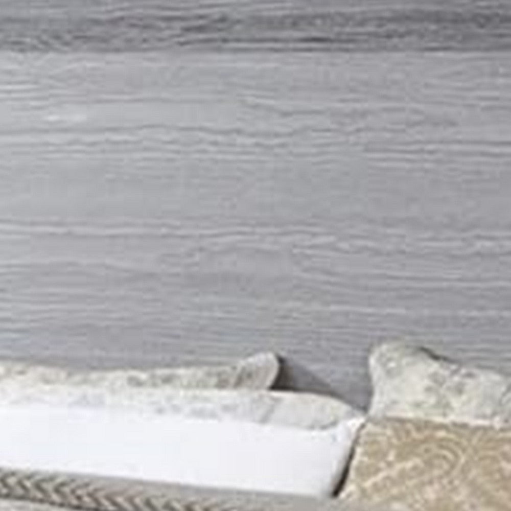 Reno California King Bed w LED Headboard & Metal Legs | Gray Wood BM342598