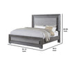 Reno California King Bed w LED Headboard & Metal Legs | Gray Wood BM342598
