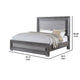 Reno California King Bed w LED Headboard & Metal Legs | Gray Wood BM342598