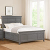 Reno California King Bed w LED Headboard & Metal Legs | Gray Wood