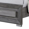 Reno King Bed w LED Headboard & Metal Bracket Legs | Gray Wood BM342599