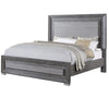 Reno King Bed w LED Headboard & Metal Bracket Legs | Gray Wood