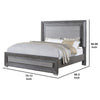 Reno King Bed w LED Headboard & Metal Bracket Legs | Gray Wood BM342599