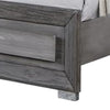 Reno Queen Bed w LED Headboard & Metal Bracket Legs | Gray Wood BM342600