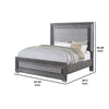 Reno Queen Bed w LED Headboard & Metal Bracket Legs | Gray Wood BM342600