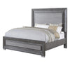 Reno Queen Bed w LED Headboard & Metal Bracket Legs | Gray Wood BM342600
