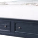 Zeny Queen Bed w Storage Drawers | Panel Headboard | Blue Wood BM342601
