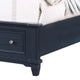 Zeny Queen Bed w Storage Drawers | Panel Headboard | Blue Wood BM342601