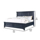 Zeny Queen Bed w Storage Drawers | Panel Headboard | Blue Wood BM342601