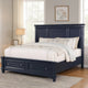 Zeny Queen Bed w Storage Drawers | Panel Headboard | Blue Wood BM342601