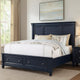 Zeny Queen Bed w Storage Drawers | Panel Headboard | Blue Wood