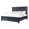 Zeny Queen Bed w Storage Drawers | Panel Headboard | Blue Wood BM342601